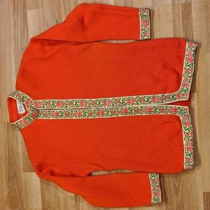 Vintage Lee Herman orange cardigan